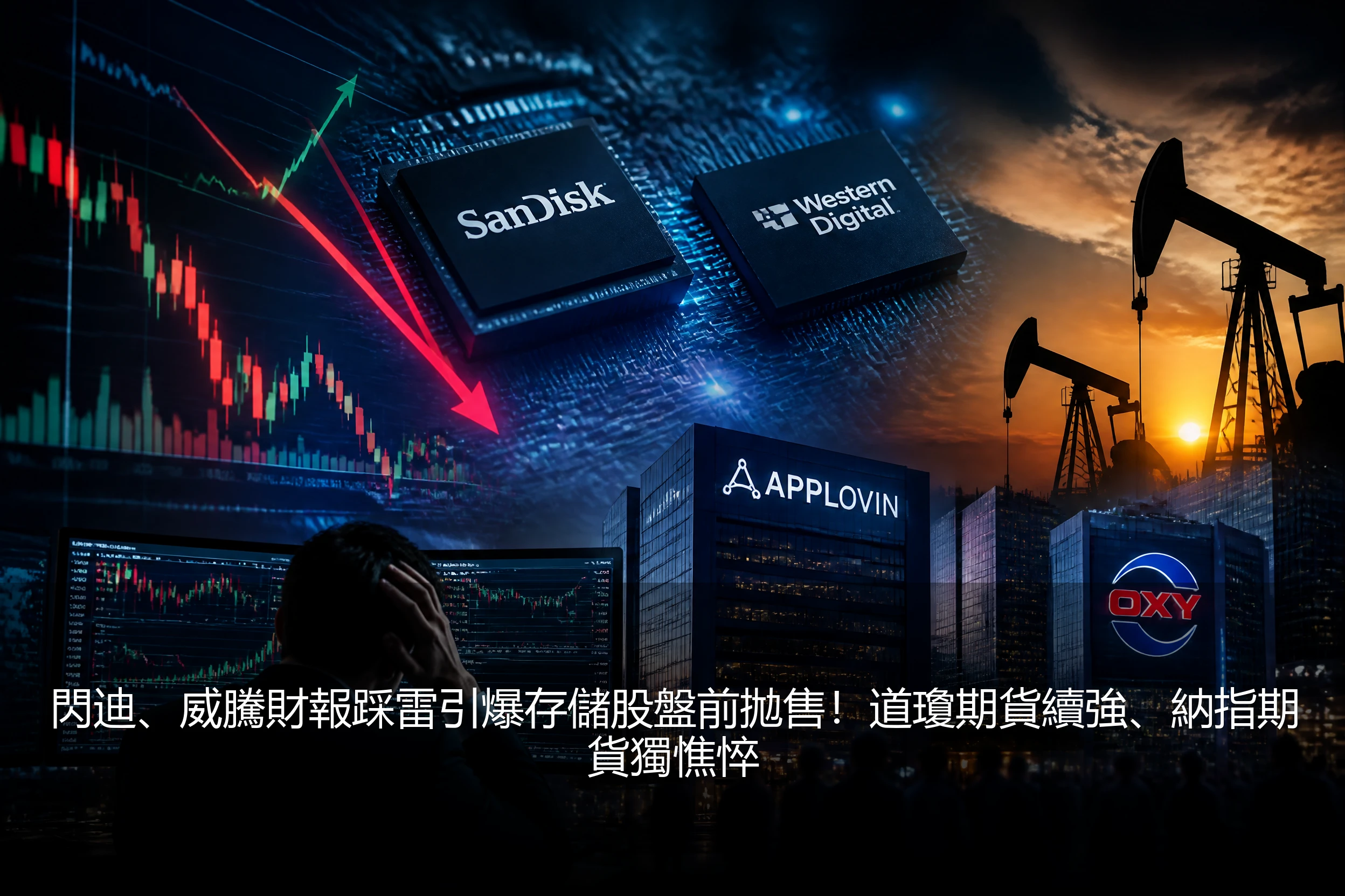 閃迪、威騰財報踩雷引爆存儲股盤前拋售！道瓊期貨續強、納指期貨獨憔悴