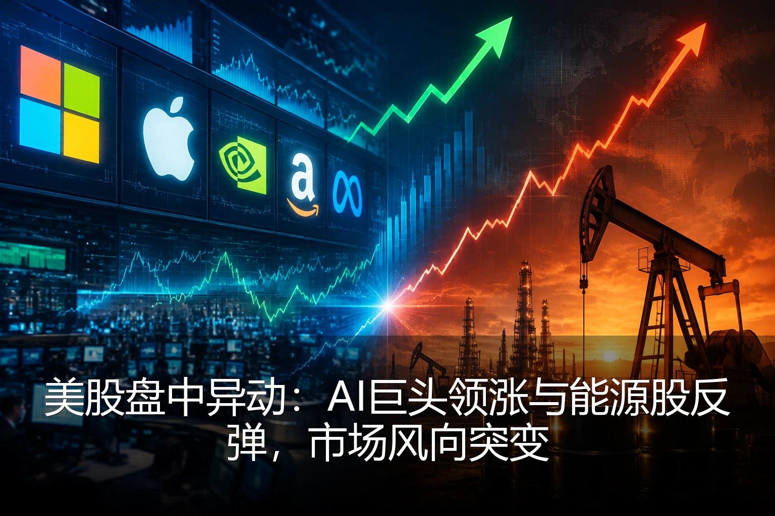 美股盘中异动：AI巨头领涨与能源股反弹，市场风向突变